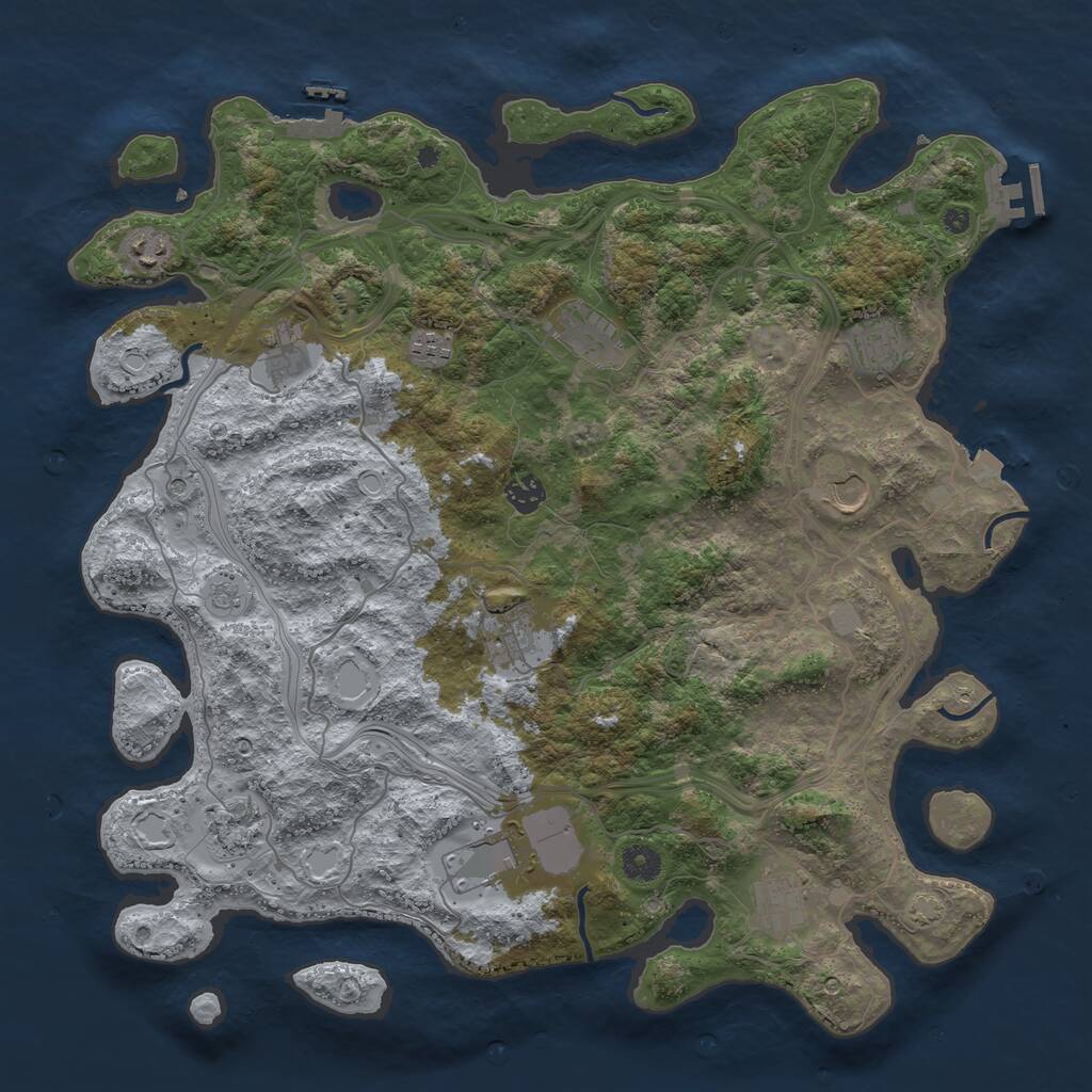 Rust Map: Procedural Map, Size: 4250, Seed: 193952318, 17 Monuments