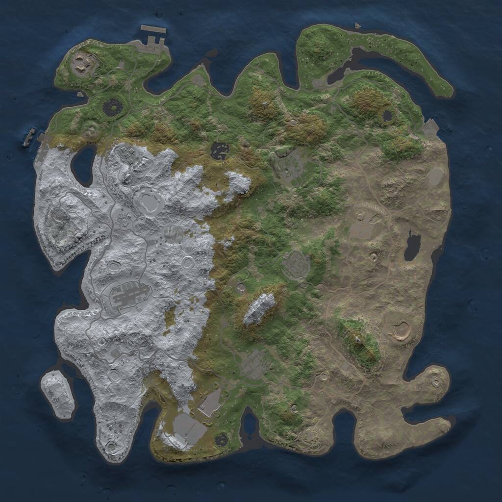 Rust Map: Procedural Map, Size: 4000, Seed: 10103333, 16 Monuments