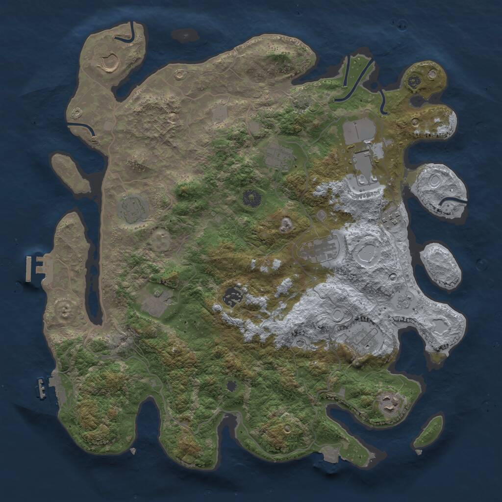 Rust Map: Procedural Map, Size: 4000, Seed: 788426823, 16 Monuments