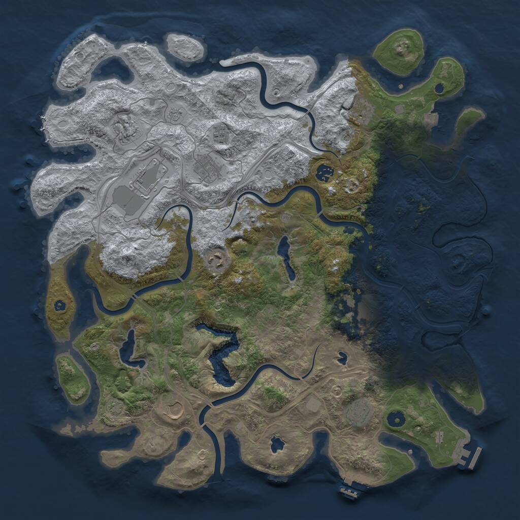 Rust Map: Procedural Map, Size: 4500, Seed: 935070447, 16 Monuments