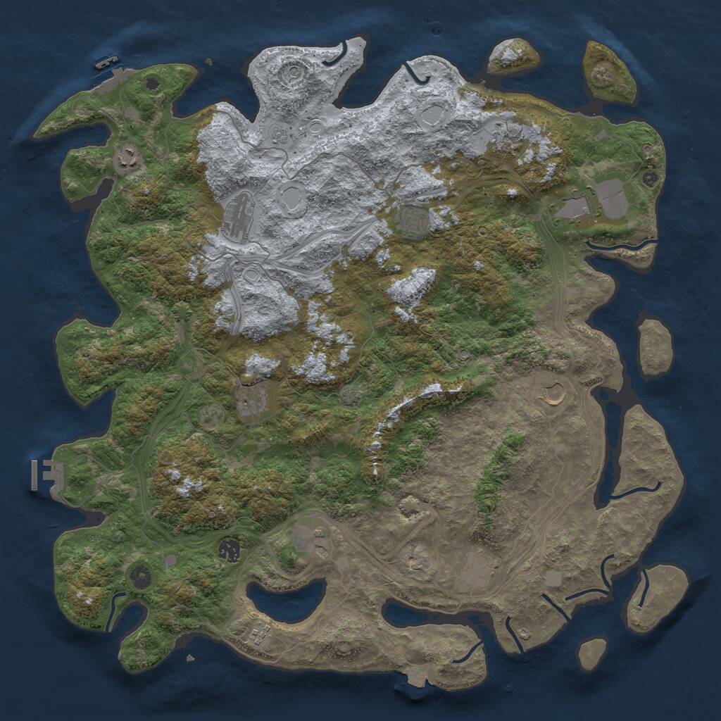 Rust Map: Procedural Map, Size: 4800, Seed: 16879087, 17 Monuments