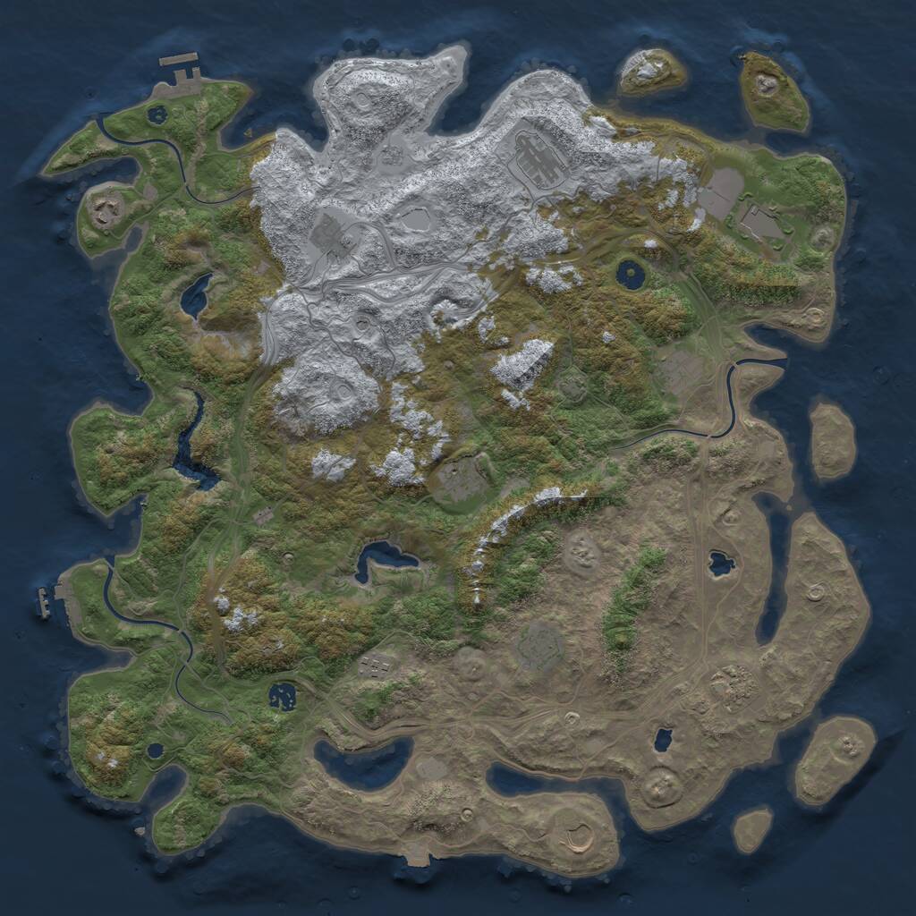 Rust Map: Procedural Map, Size: 4800, Seed: 16879087, 17 Monuments
