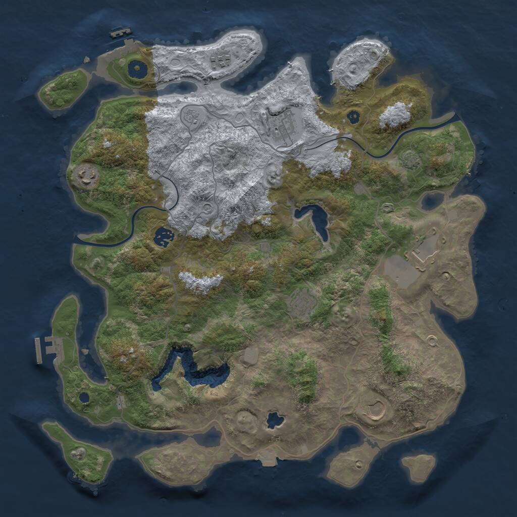 Rust Map: Procedural Map, Size: 4000, Seed: 1526088509, 13 Monuments