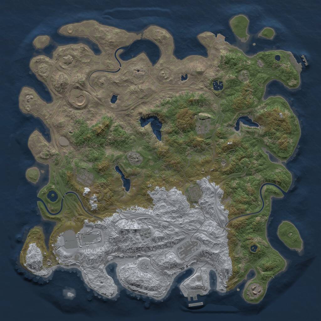 Rust Map: Procedural Map, Size: 4500, Seed: 1832119554, 15 Monuments
