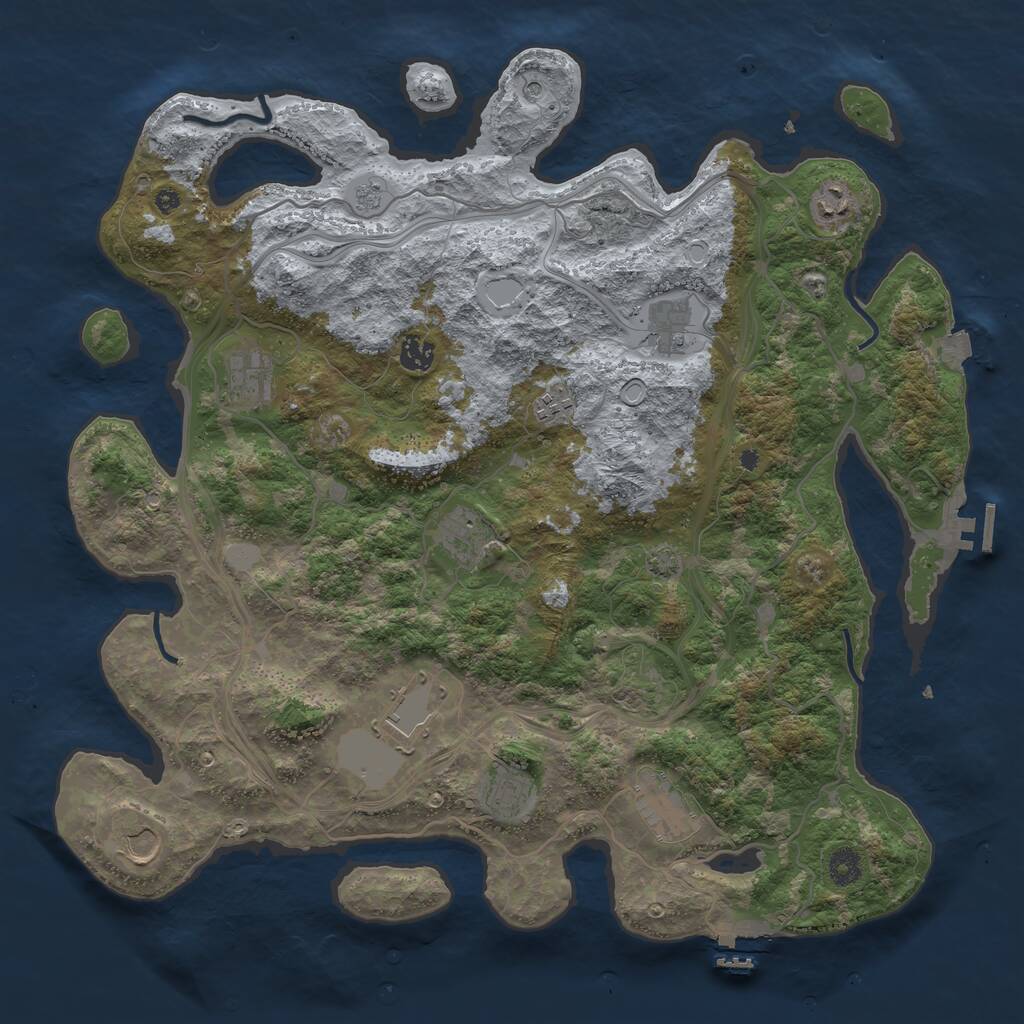 Rust Map: Procedural Map, Size: 4250, Seed: 209059480, 16 Monuments