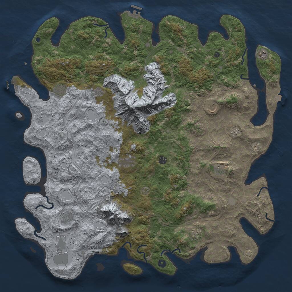 Rust Map: Procedural Map, Size: 5350, Seed: 1614944338, 17 Monuments