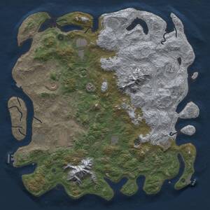 Thumbnail Rust Map: Procedural Map, Size: 5000, Seed: 632948700, 17 Monuments