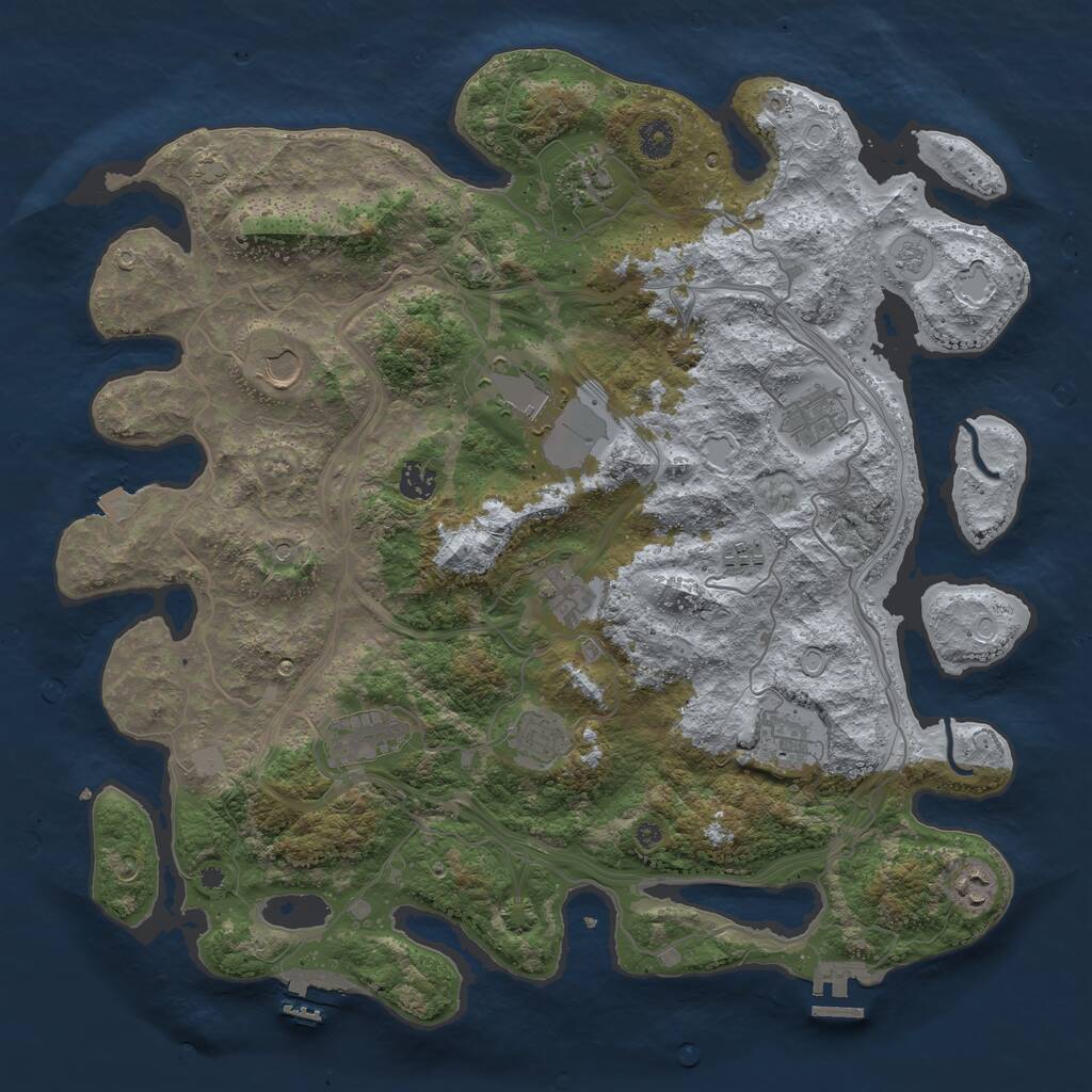 Rust Map: Procedural Map, Size: 4250, Seed: 171004992, 17 Monuments