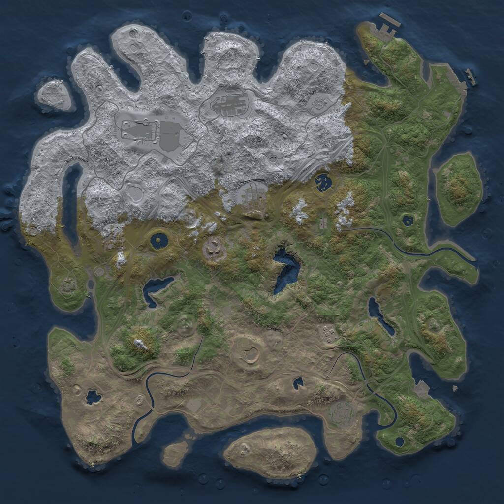Rust Map: Procedural Map, Size: 4500, Seed: 28137, 17 Monuments