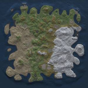 Thumbnail Rust Map: Procedural Map, Size: 4500, Seed: 1733707073, 17 Monuments