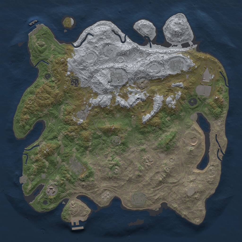 Rust Map: Procedural Map, Size: 4250, Seed: 10032024, 17 Monuments