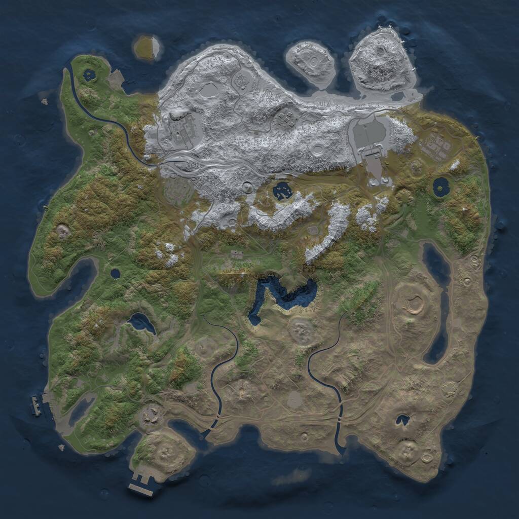 Rust Map: Procedural Map, Size: 4250, Seed: 10032024, 14 Monuments