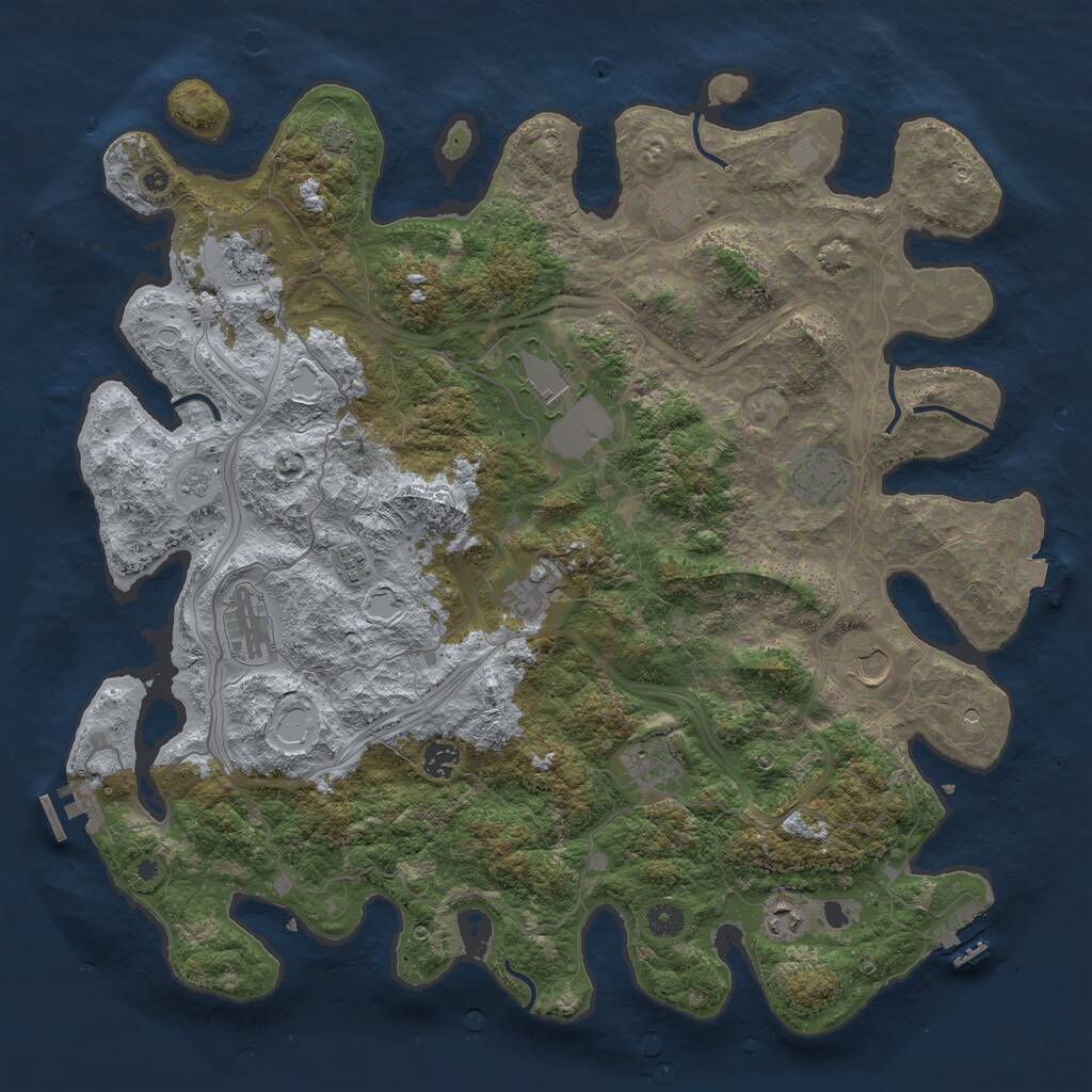 Rust Map: Procedural Map, Size: 4500, Seed: 1348785439, 17 Monuments