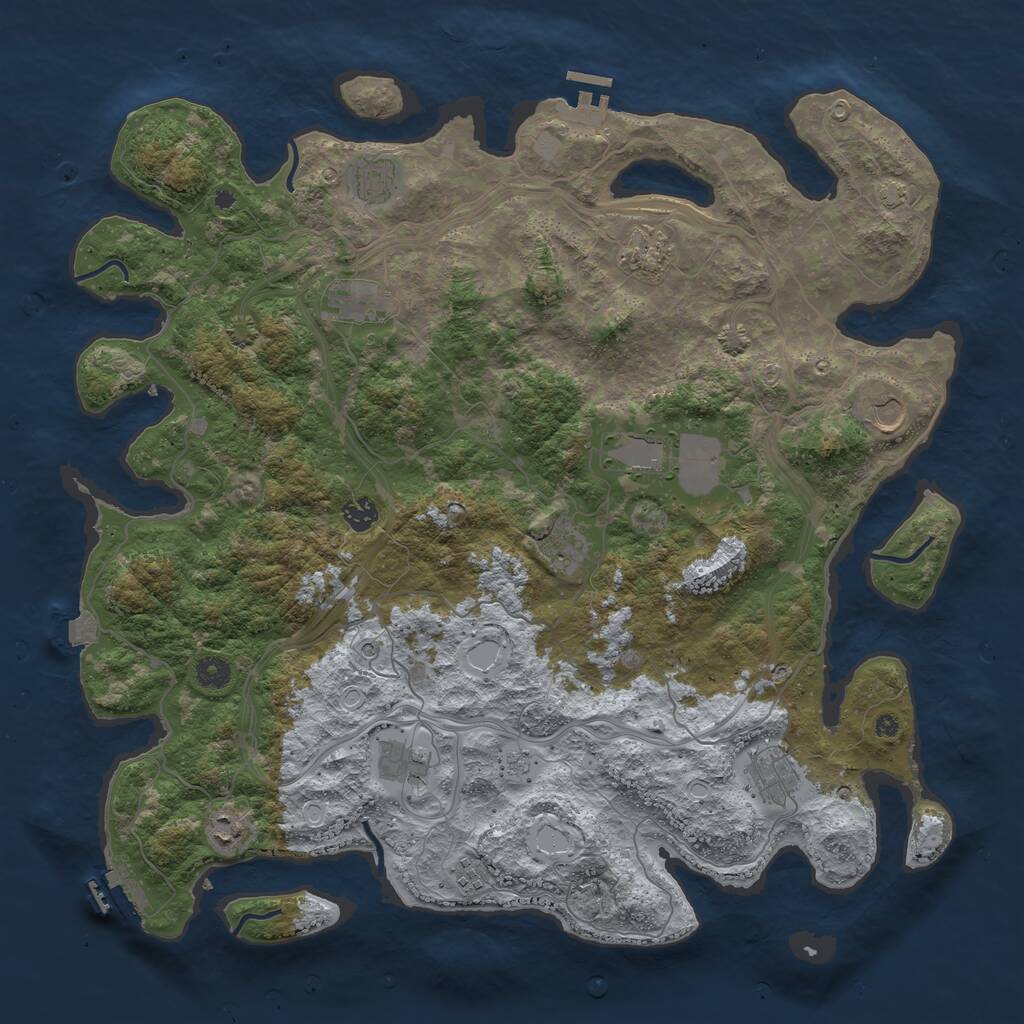 Rust Map: Procedural Map, Size: 4500, Seed: 1696281604, 17 Monuments