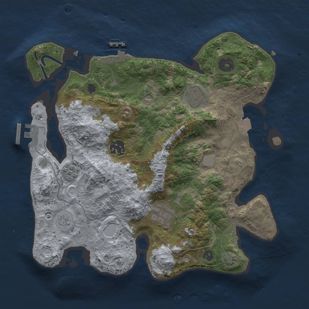 Rust Map: Procedural Map, Size: 3000, Seed: 652635902, 10 Monuments