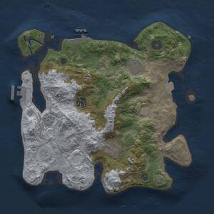 Thumbnail Rust Map: Procedural Map, Size: 3000, Seed: 652635902, 10 Monuments