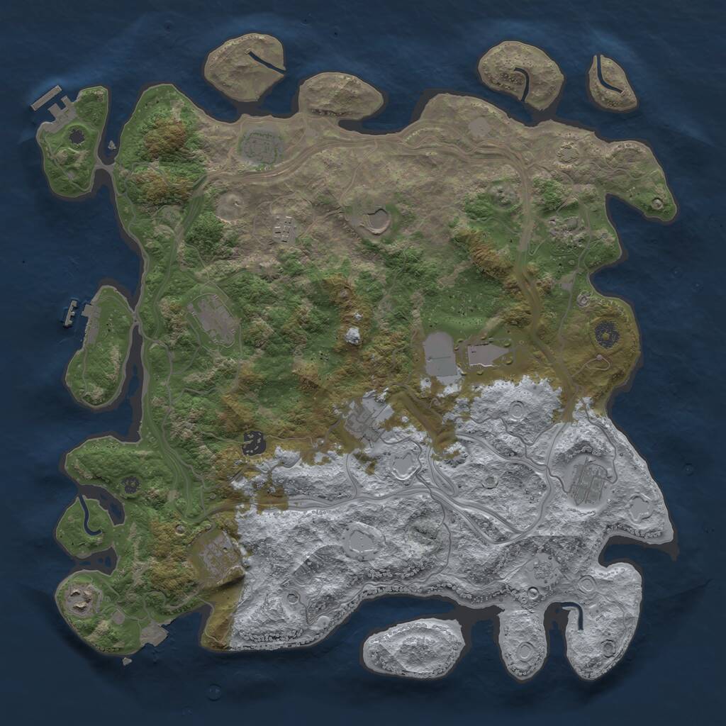 Rust Map: Procedural Map, Size: 4250, Seed: 233170631, 17 Monuments