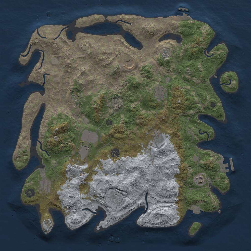 Rust Map: Procedural Map, Size: 4000, Seed: 158969005, 16 Monuments