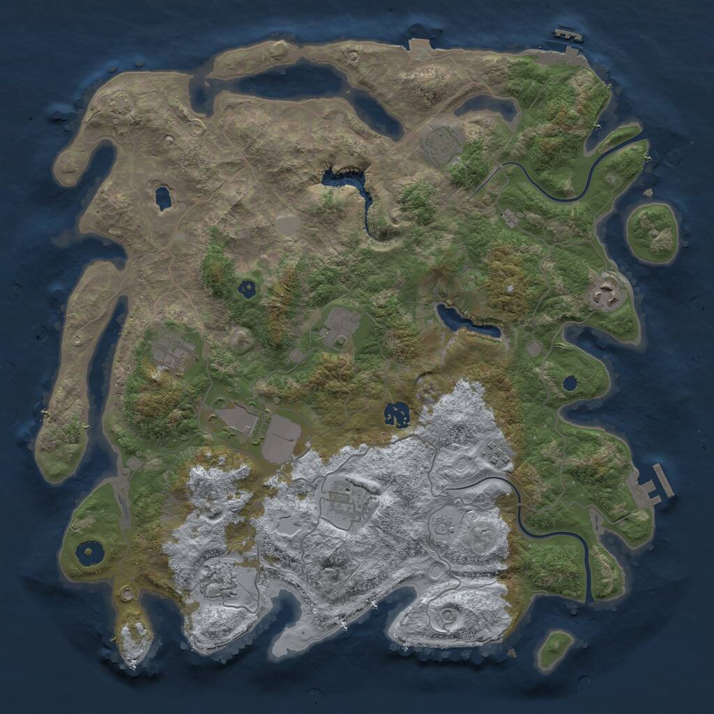 Rust Map: Procedural Map, Size: 4000, Seed: 158969005, 15 Monuments