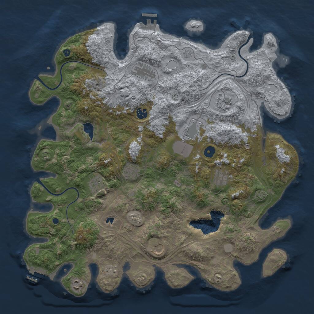 Rust Map: Procedural Map, Size: 4250, Seed: 1740621126, 16 Monuments