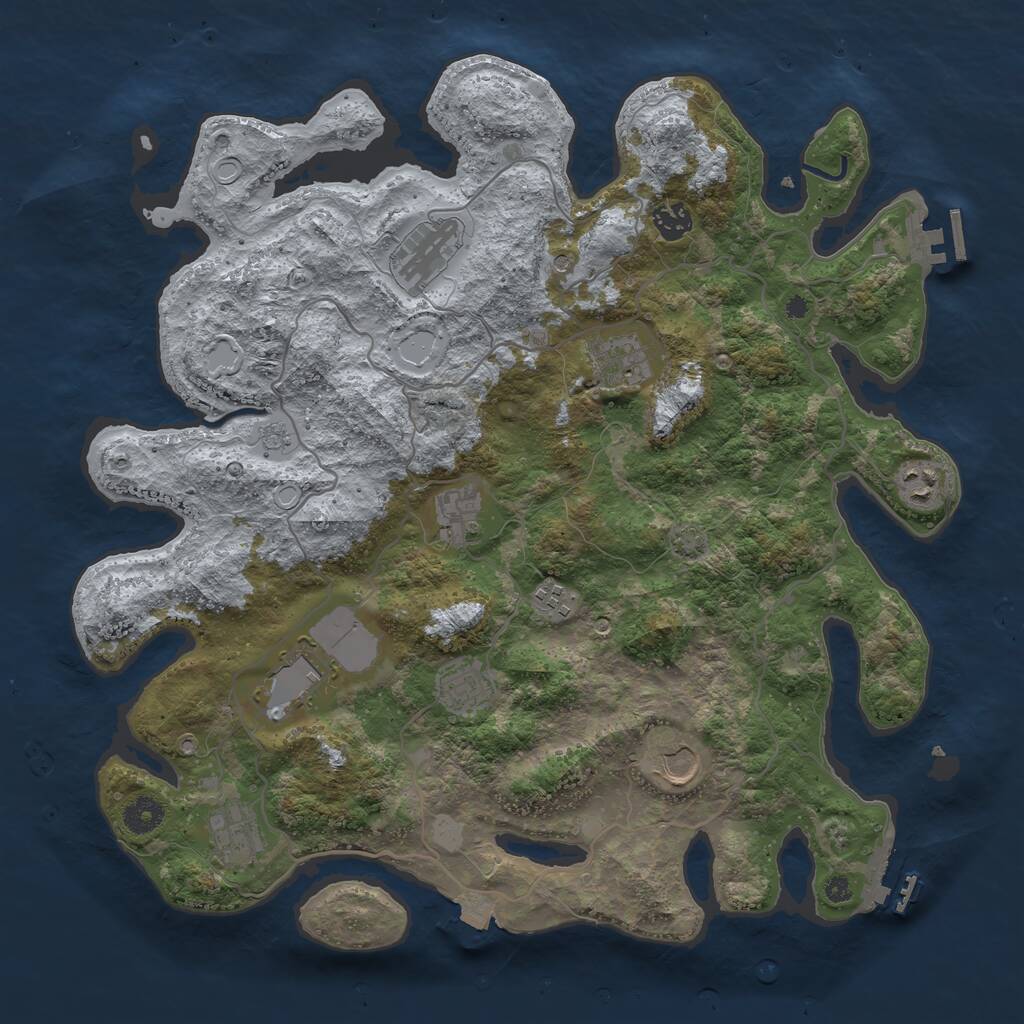 Rust Map: Procedural Map, Size: 4000, Seed: 66054011, 16 Monuments