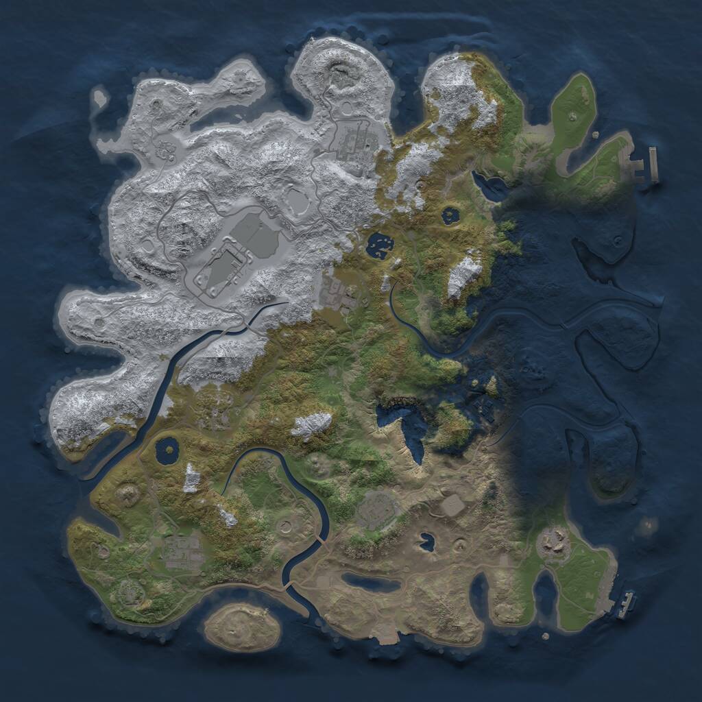 Rust Map: Procedural Map, Size: 4000, Seed: 66054011, 15 Monuments
