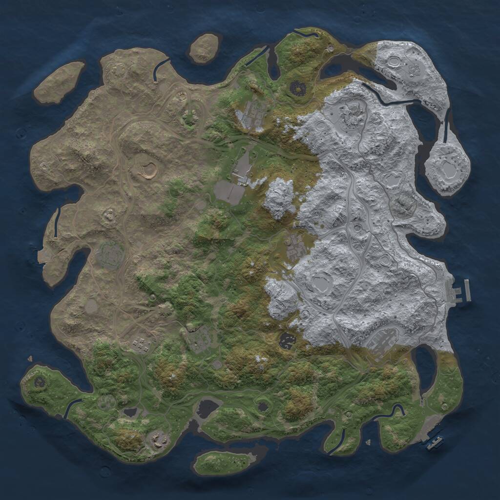 Rust Map: Procedural Map, Size: 4500, Seed: 63259483, 17 Monuments