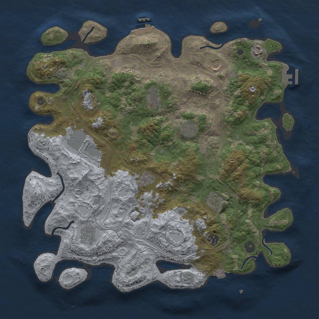 Rust Map: Procedural Map, Size: 4250, Seed: 123590228, 17 Monuments