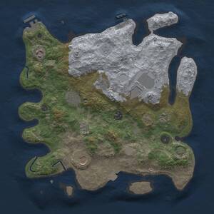 Thumbnail Rust Map: Procedural Map, Size: 3500, Seed: 909611616, 14 Monuments