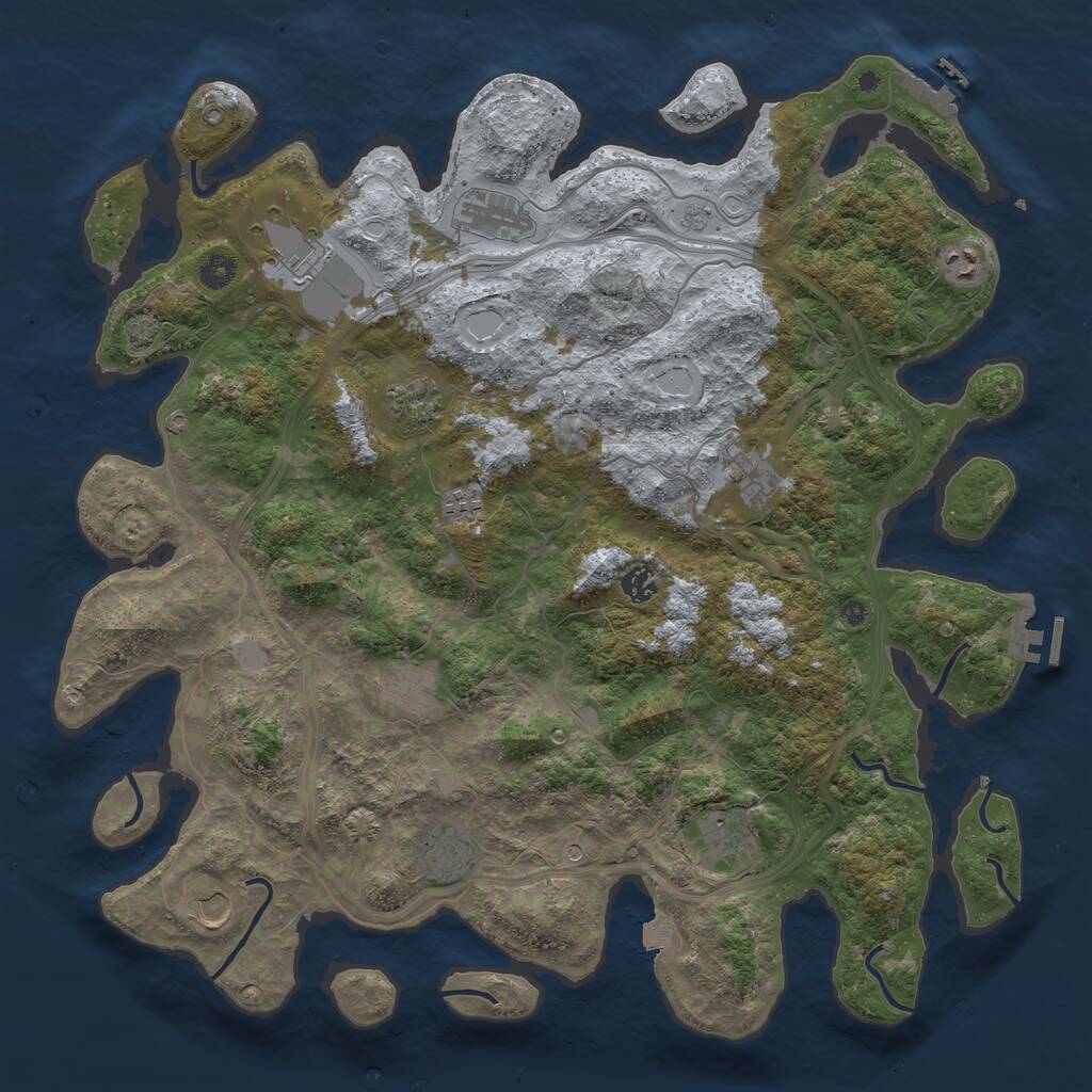 Rust Map: Procedural Map, Size: 4500, Seed: 554789, 17 Monuments