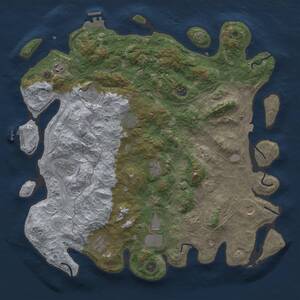 Thumbnail Rust Map: Procedural Map, Size: 4500, Seed: 768388100, 17 Monuments