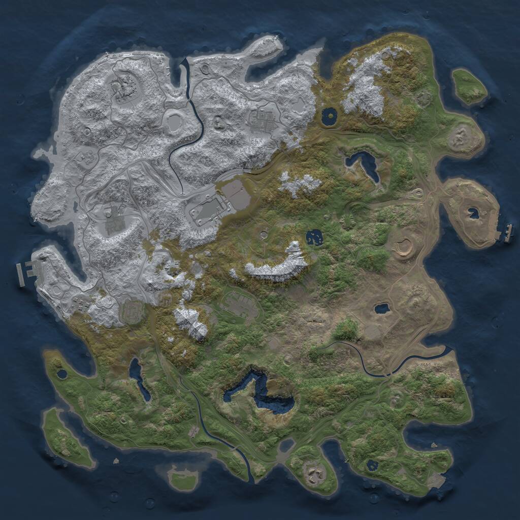 Rust Map: Procedural Map, Size: 4500, Seed: 278195816, 18 Monuments