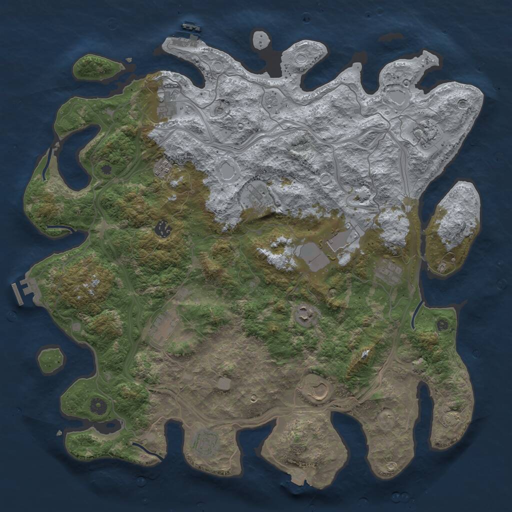 Rust Map: Procedural Map, Size: 4500, Seed: 849778784, 19 Monuments