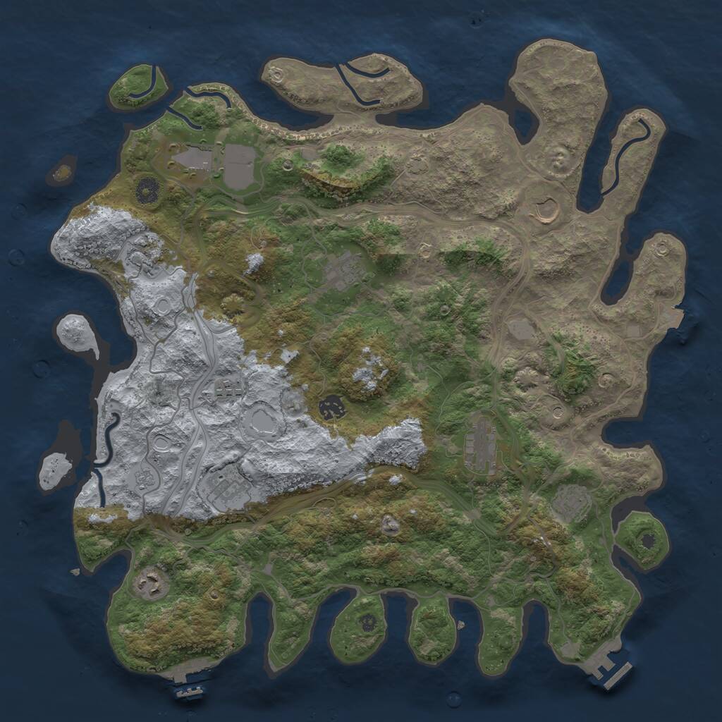 Rust Map: Procedural Map, Size: 4250, Seed: 29364270, 16 Monuments