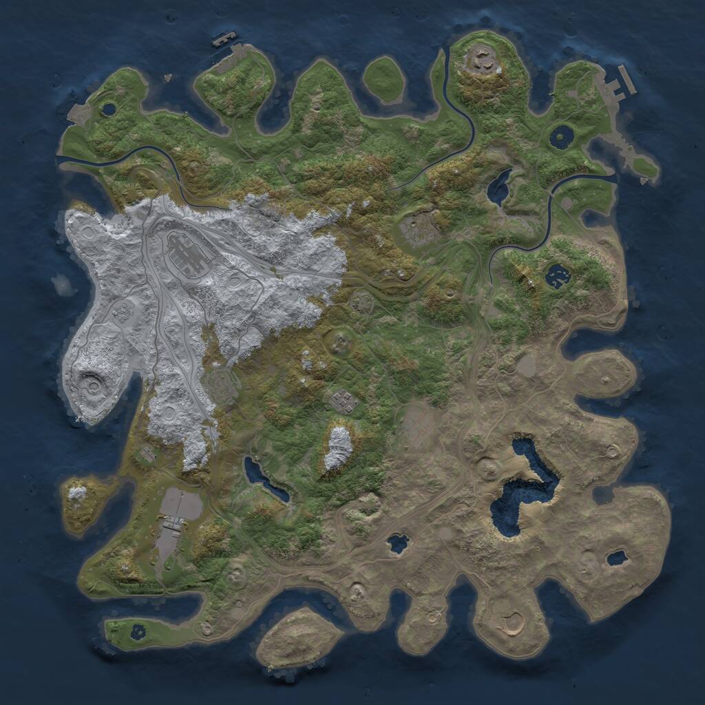 Rust Map: Procedural Map, Size: 4500, Seed: 647299072, 15 Monuments