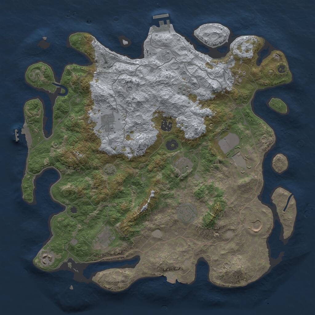 Rust Map: Procedural Map, Size: 4000, Seed: 859914211, 16 Monuments