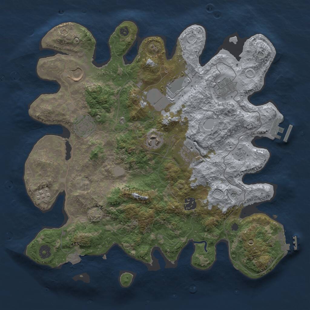 Rust Map: Procedural Map, Size: 3500, Seed: 1859134114, 14 Monuments