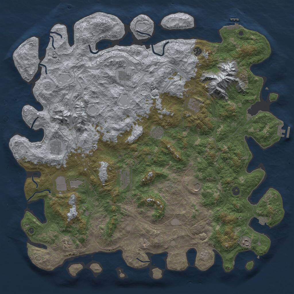 Rust Map: Procedural Map, Size: 5300, Seed: 74089056, 17 Monuments