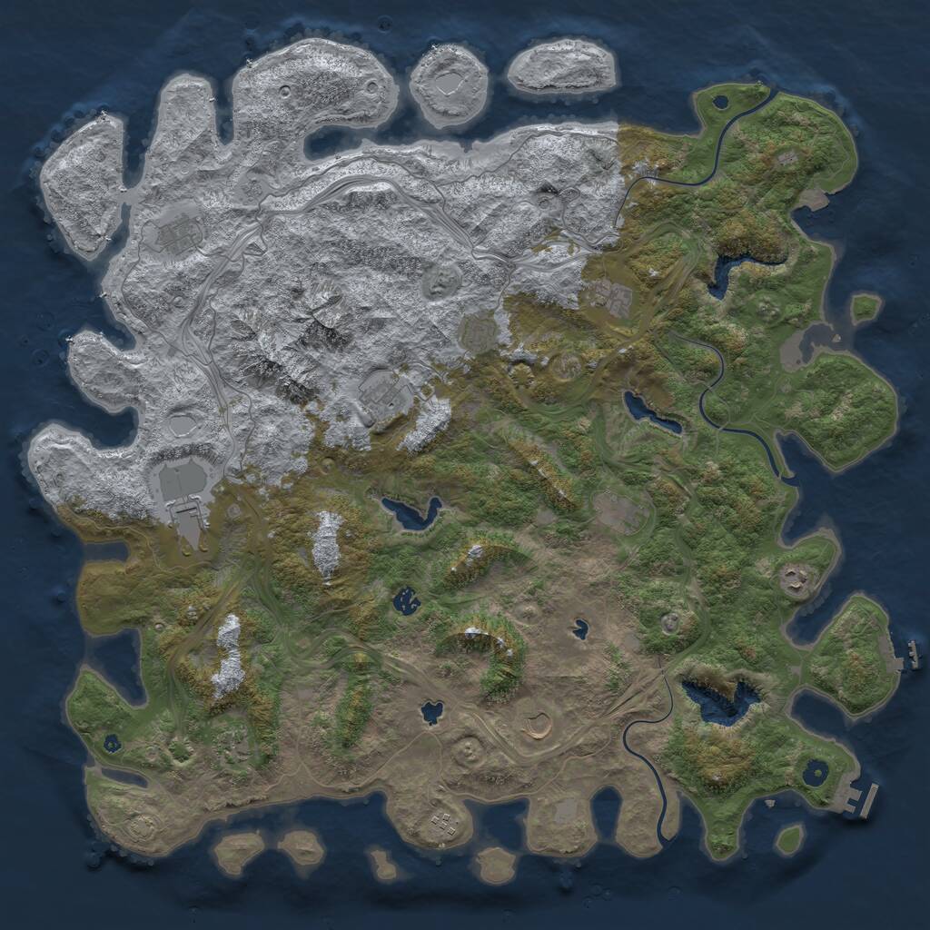 Rust Map: Procedural Map, Size: 5300, Seed: 74089056, 17 Monuments