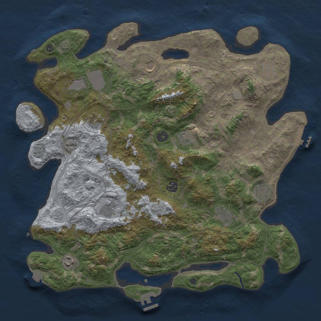 Rust Map: Procedural Map, Size: 4250, Seed: 1337133788, 17 Monuments