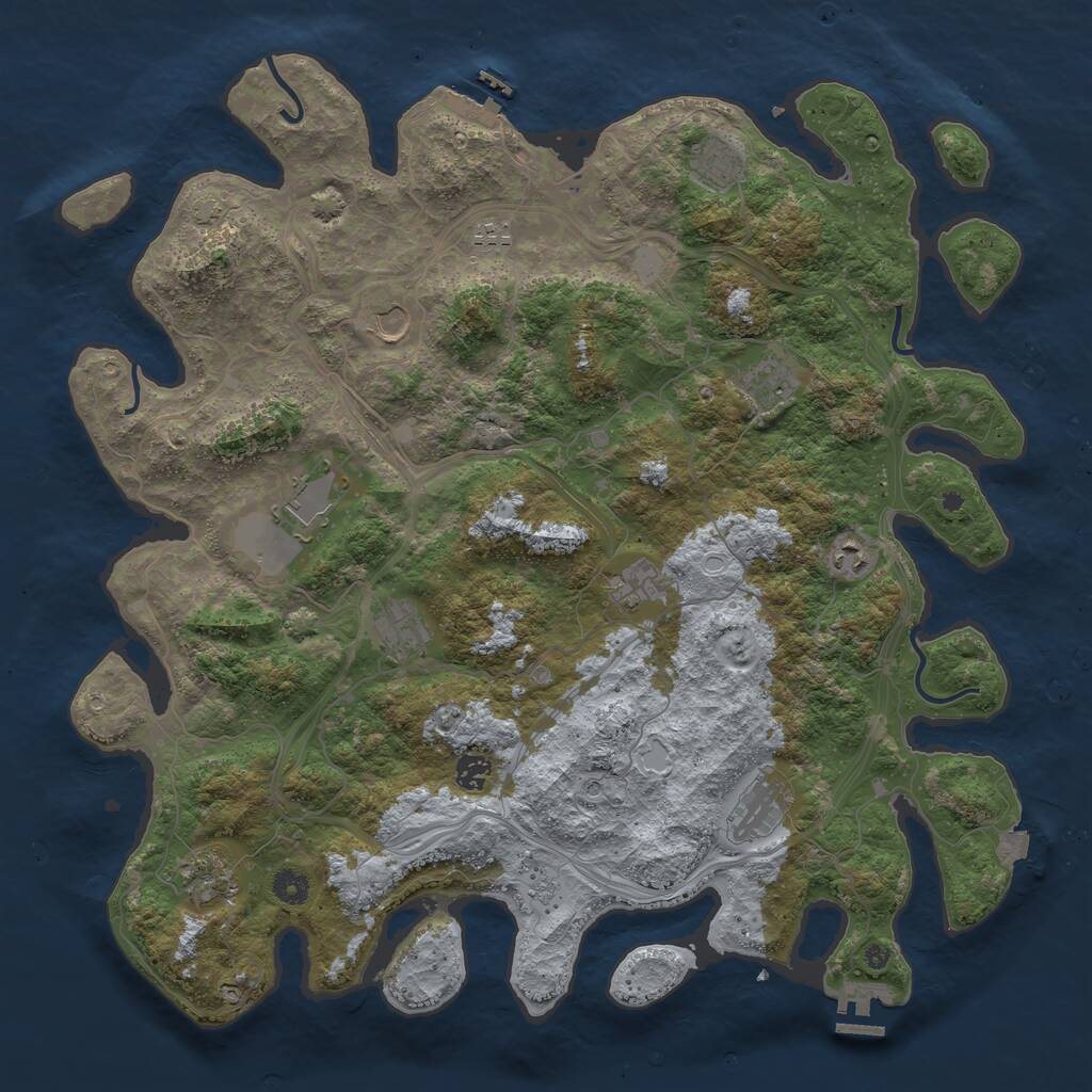 Rust Map: Procedural Map, Size: 4500, Seed: 618519666, 17 Monuments