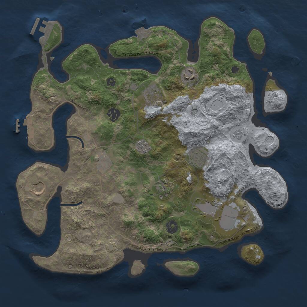 Rust Map: Procedural Map, Size: 3500, Seed: 428212040, 15 Monuments