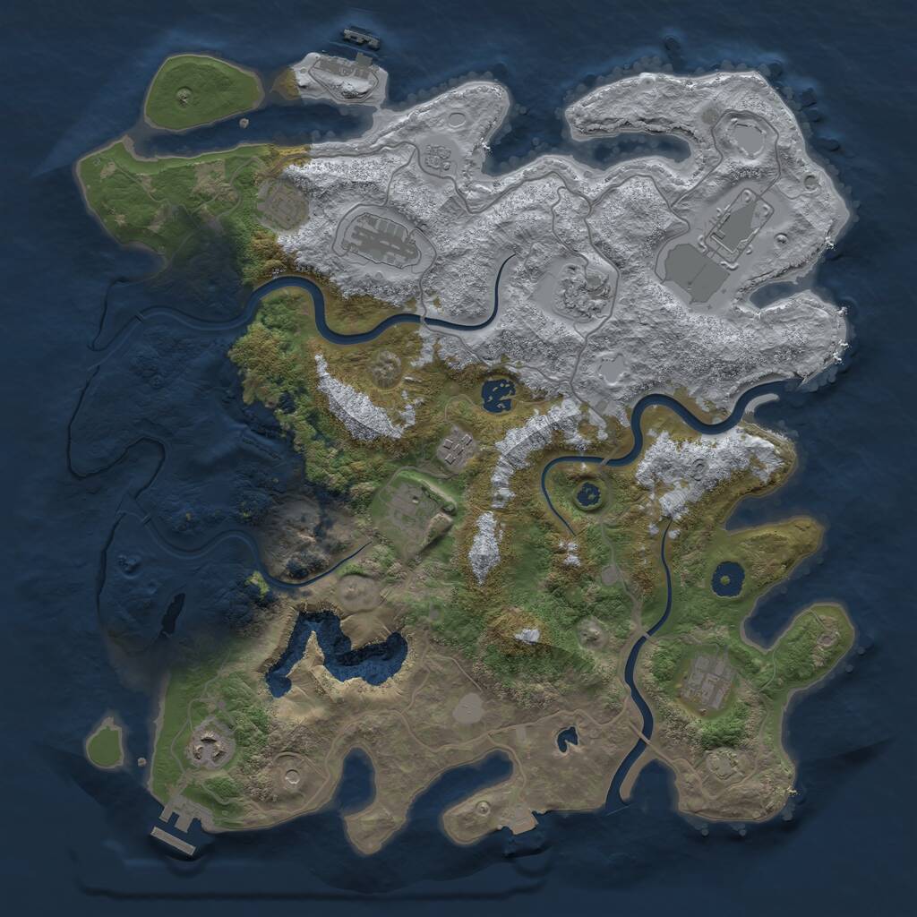 Rust Map: Procedural Map, Size: 4000, Seed: 2131235, 15 Monuments