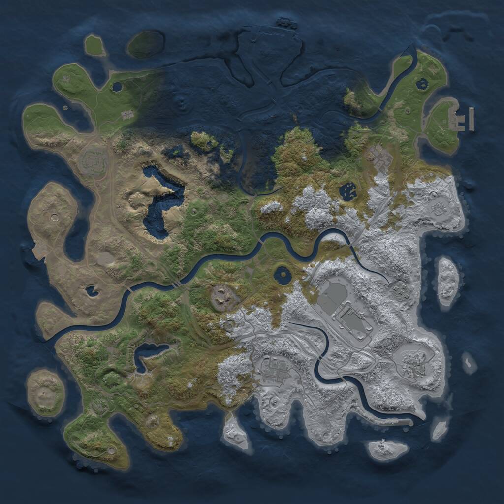 Rust Map: Procedural Map, Size: 4250, Seed: 239617273, 14 Monuments