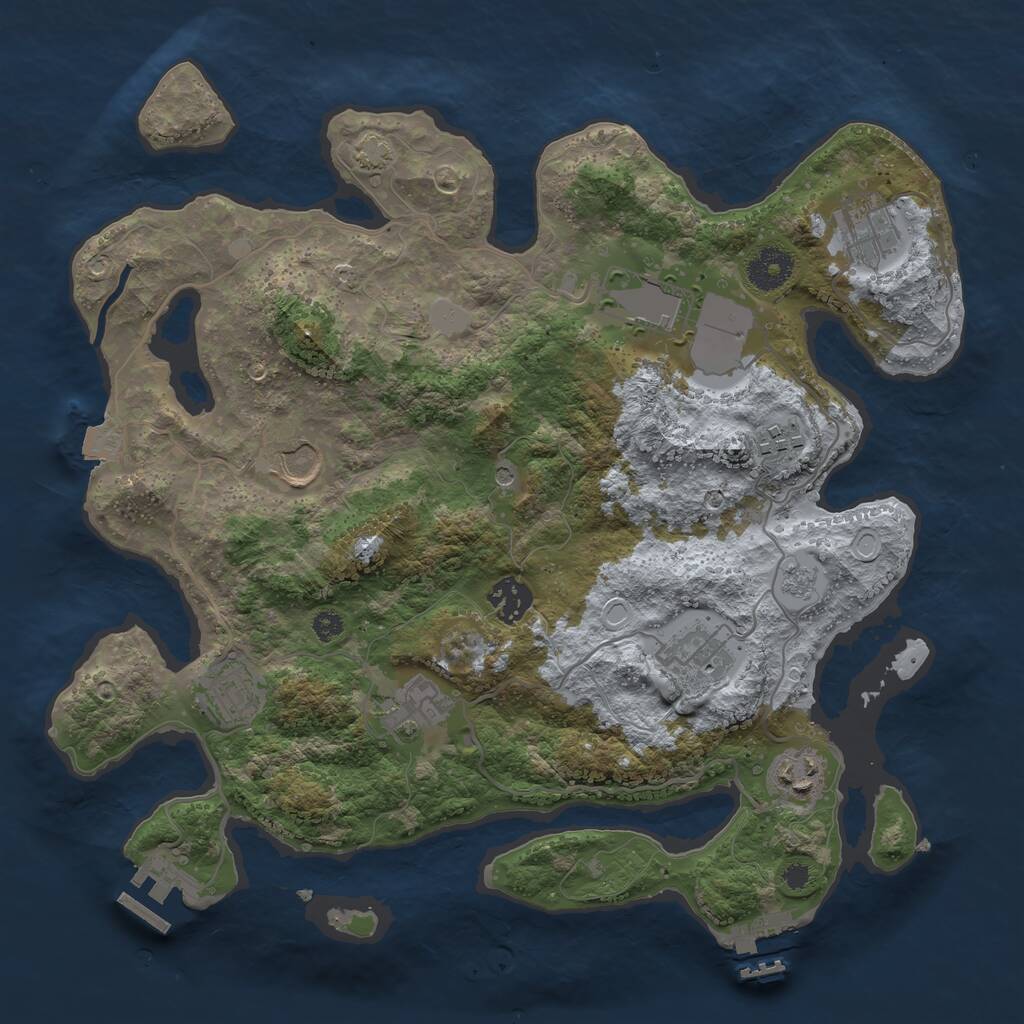 Rust Map: Procedural Map, Size: 3500, Seed: 1668537744, 15 Monuments