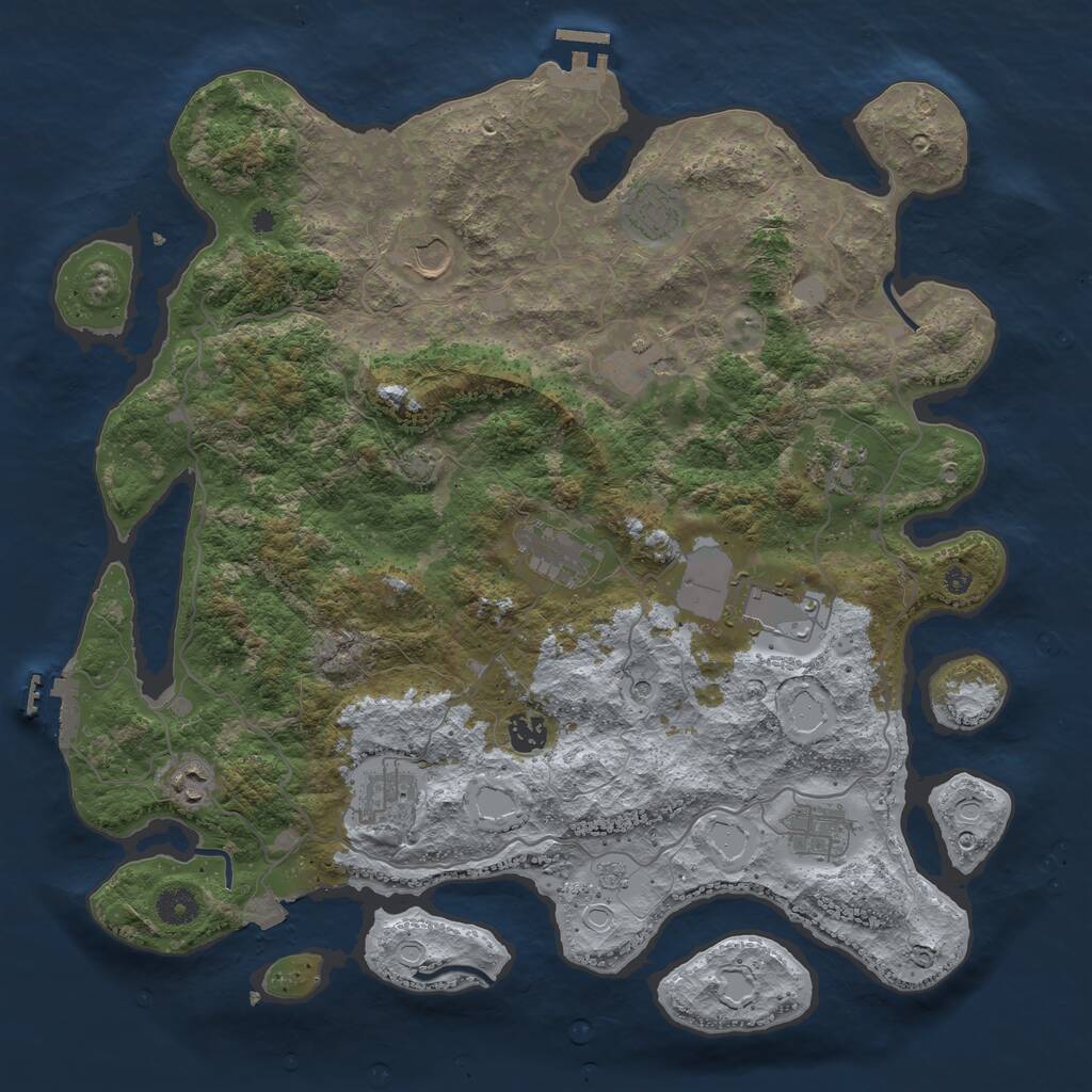 Rust Map: Procedural Map, Size: 4096, Seed: 1509745554, 16 Monuments