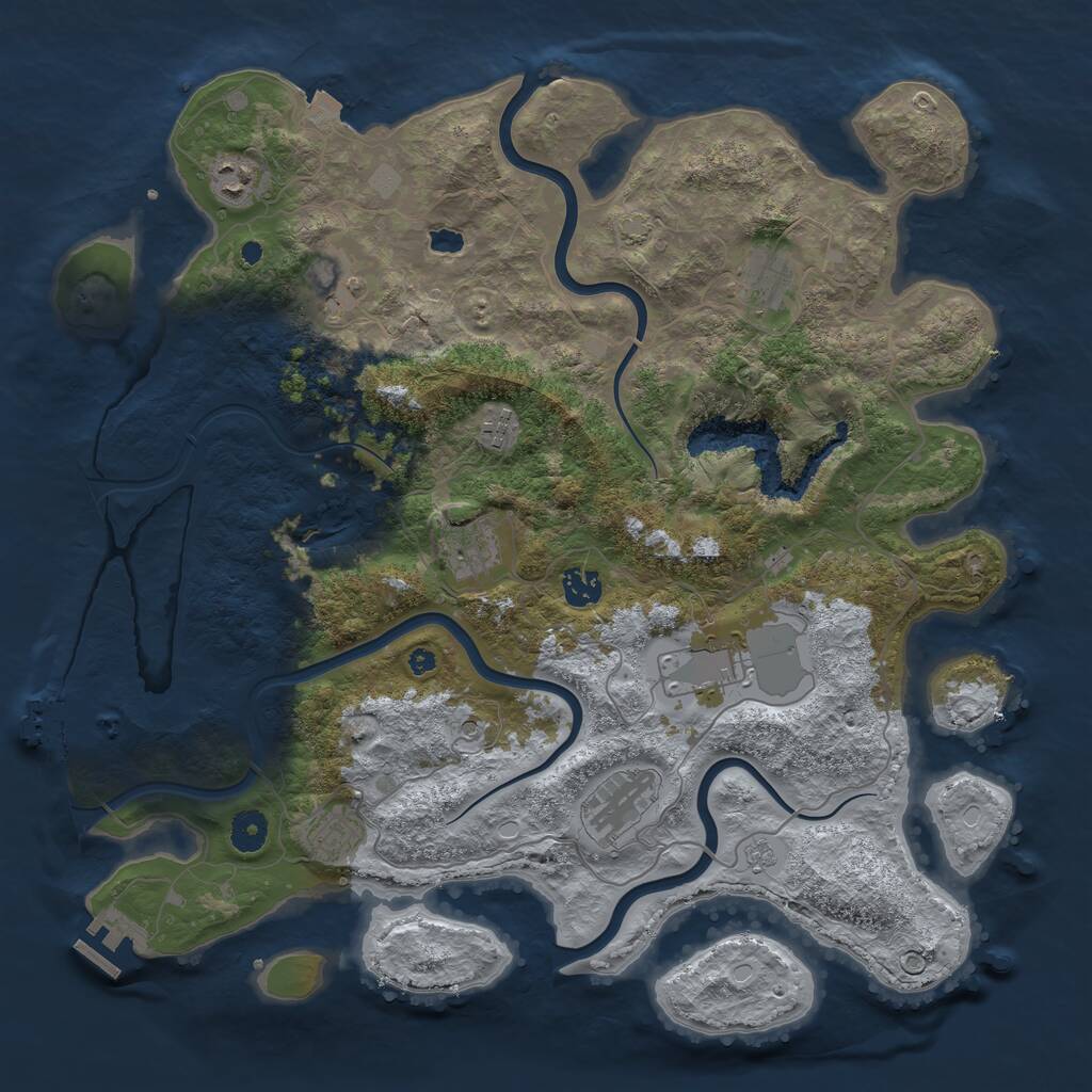 Rust Map: Procedural Map, Size: 4096, Seed: 1509745554, 15 Monuments