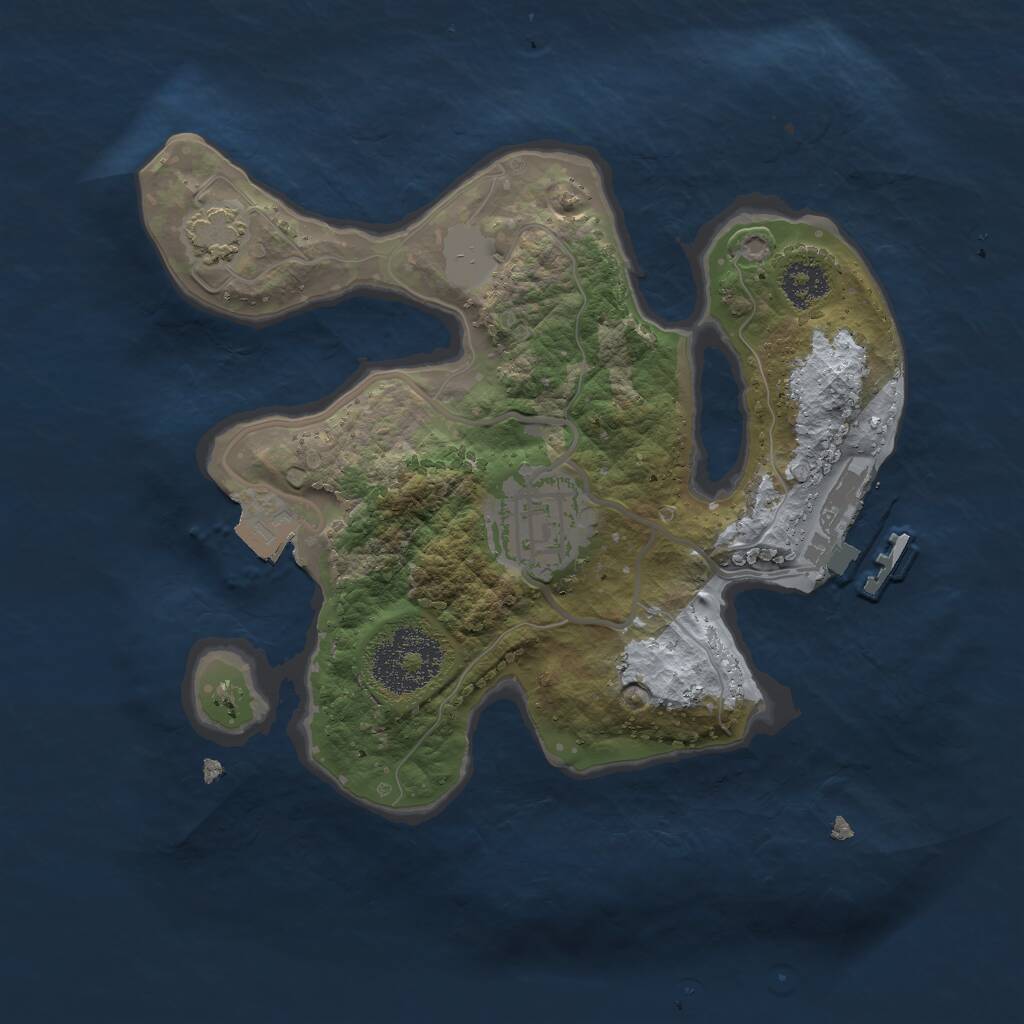 Rust Map: Procedural Map, Size: 2250, Seed: 1676480770, 4 Monuments