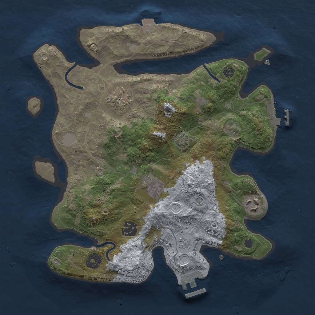 Rust Map: Procedural Map, Size: 3000, Seed: 135135, 10 Monuments