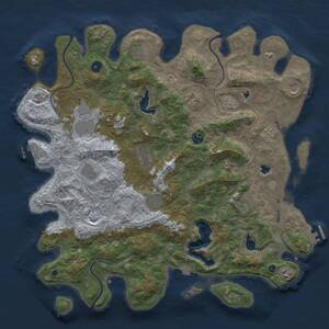 Thumbnail Rust Map: Procedural Map, Size: 4500, Seed: 1442146941, 17 Monuments